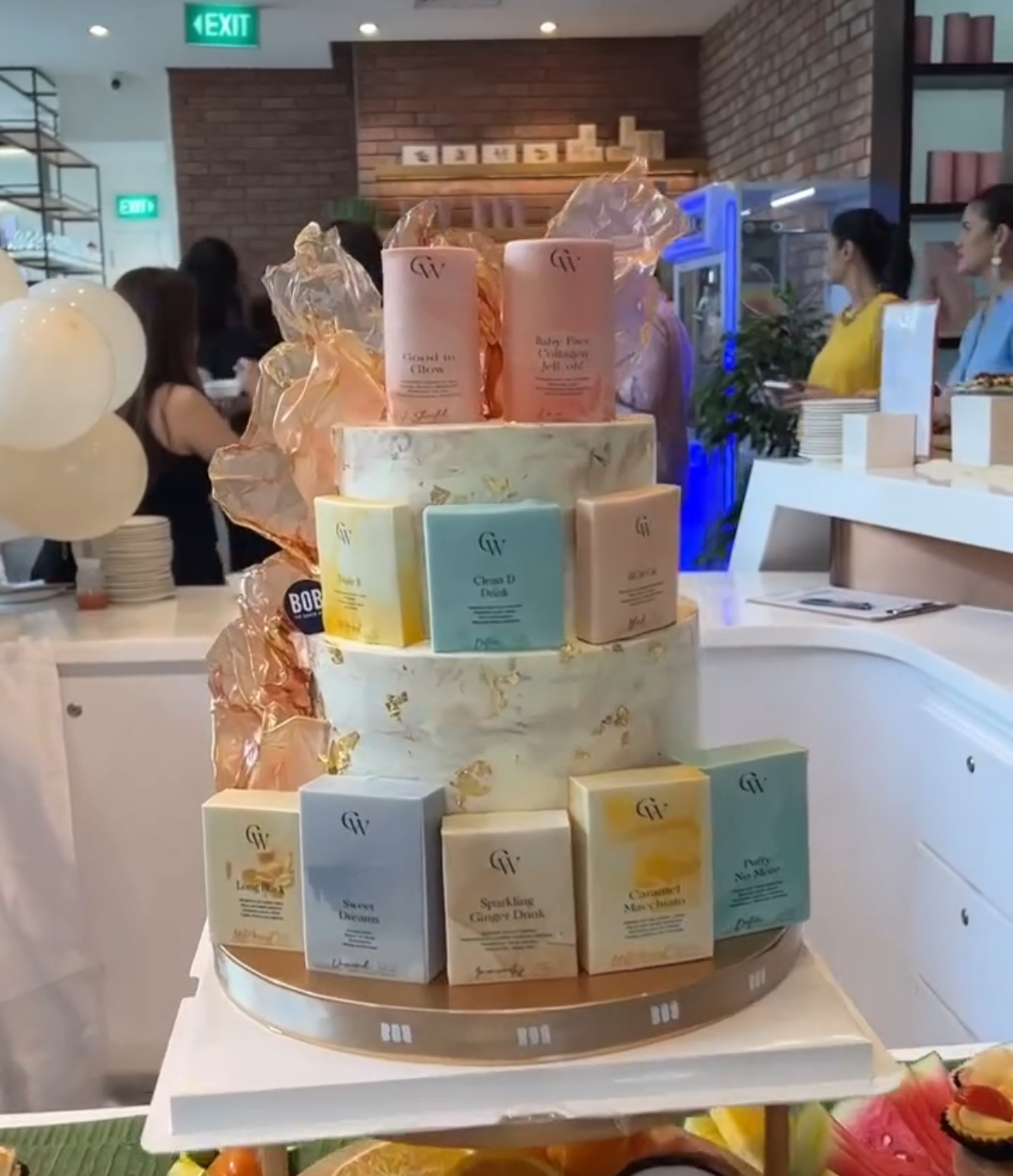 GW Health product tower cake on display at the corporate event