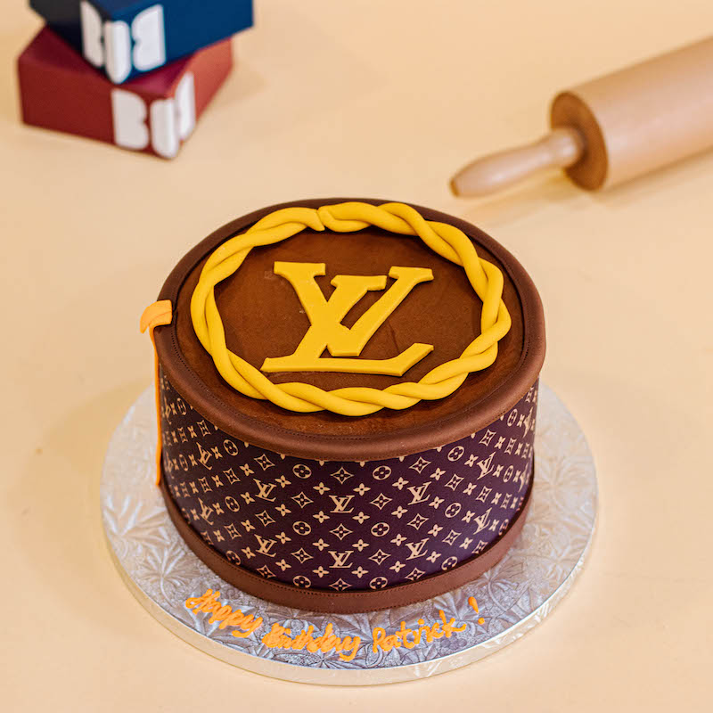 Louis Vuitton Inspired Logo Cake