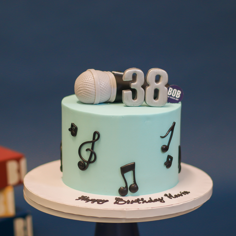 Karaoke Lover Cake with Music Notes