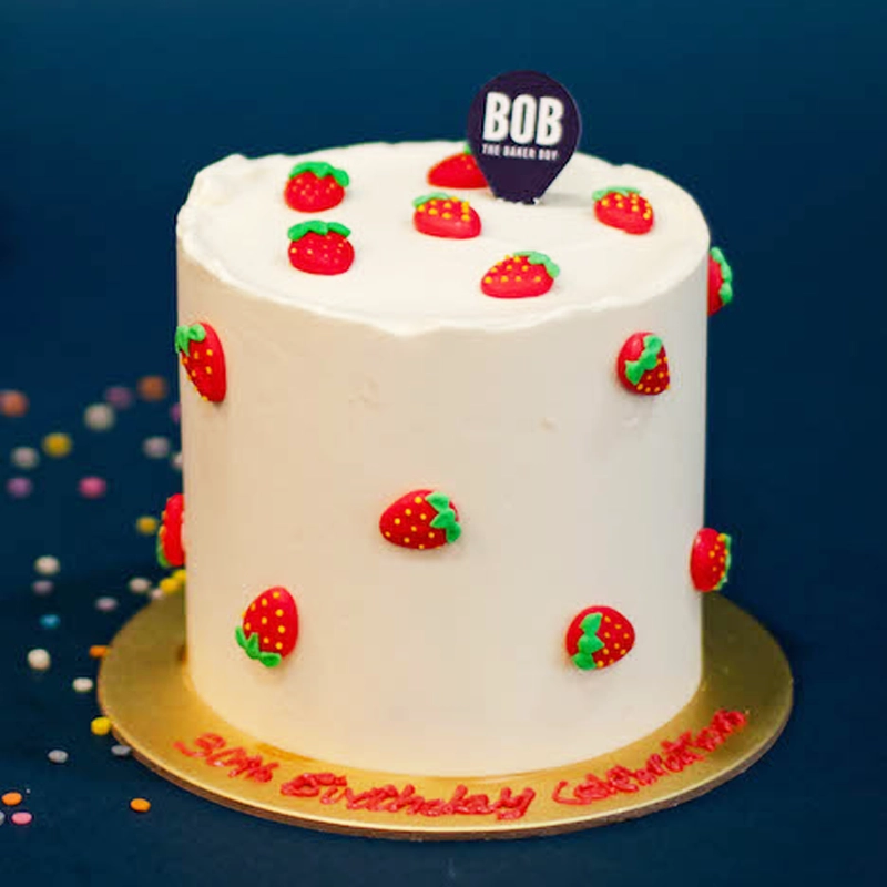 Mini Strawberries Studded Cake