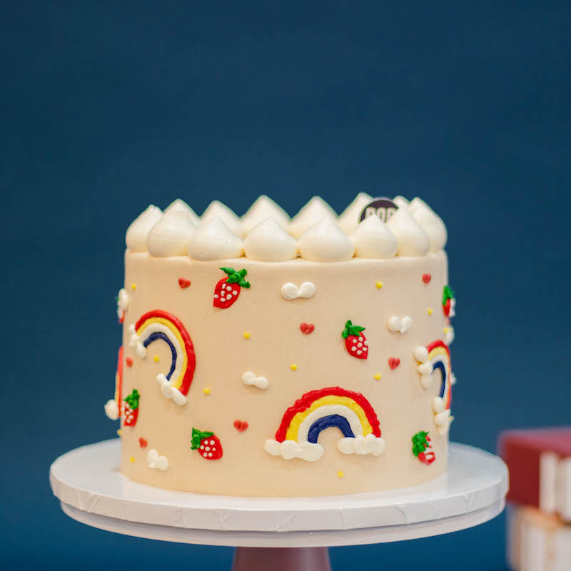 K-style Baby Confetti Rainbow Cake 