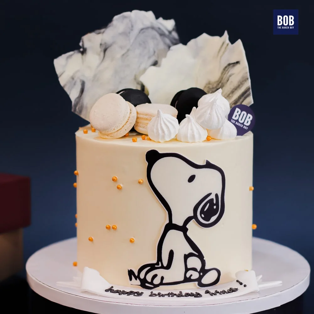 Little Snoopy Cake with Macarons
