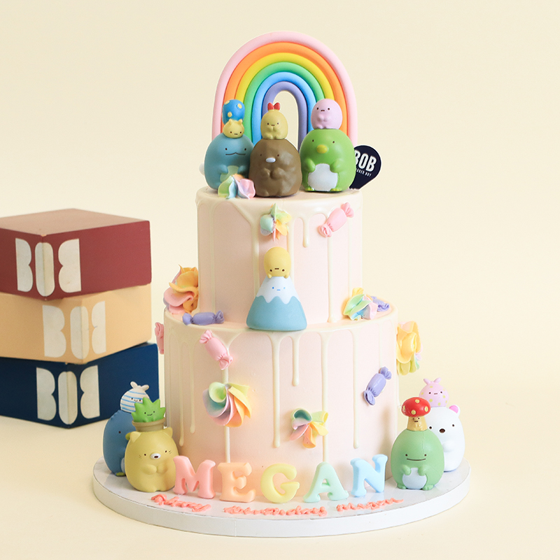Pastel Rainbow Sumikko Gurashi Cake