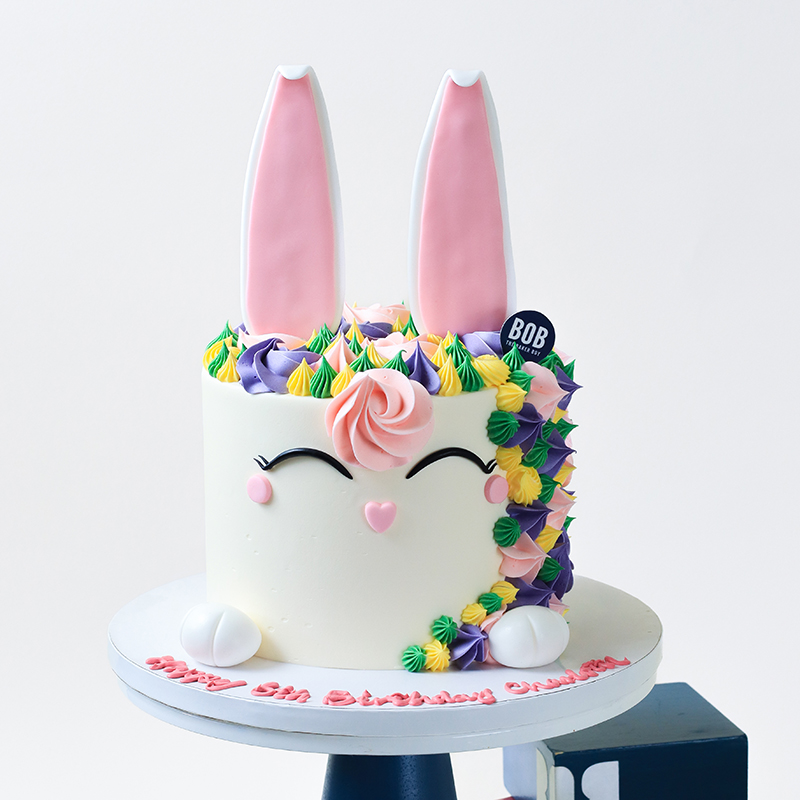 Sweet Little Rainbow Flora Rabbit Bunny Cake