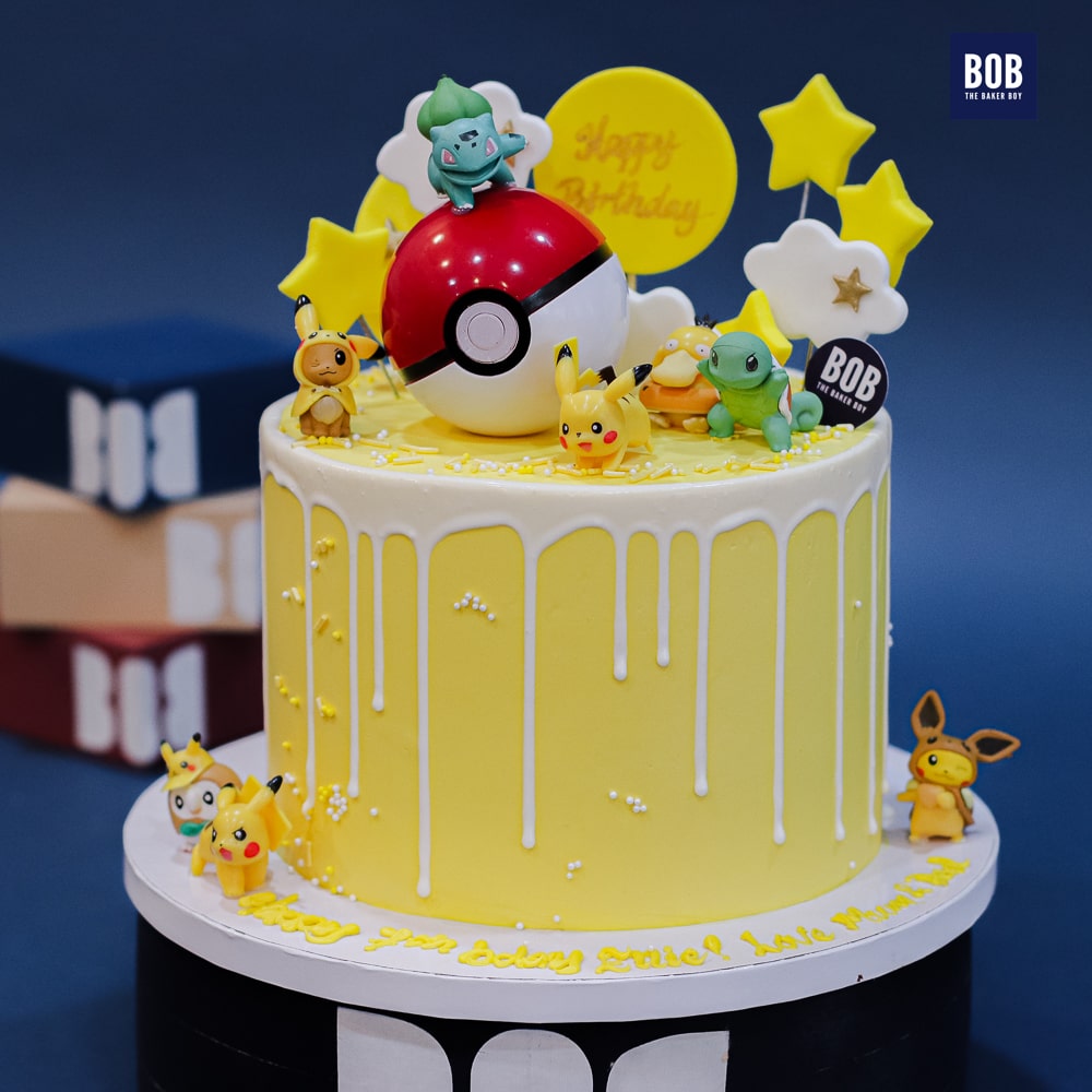 Pokemon Pikachu and Pokeball Cake