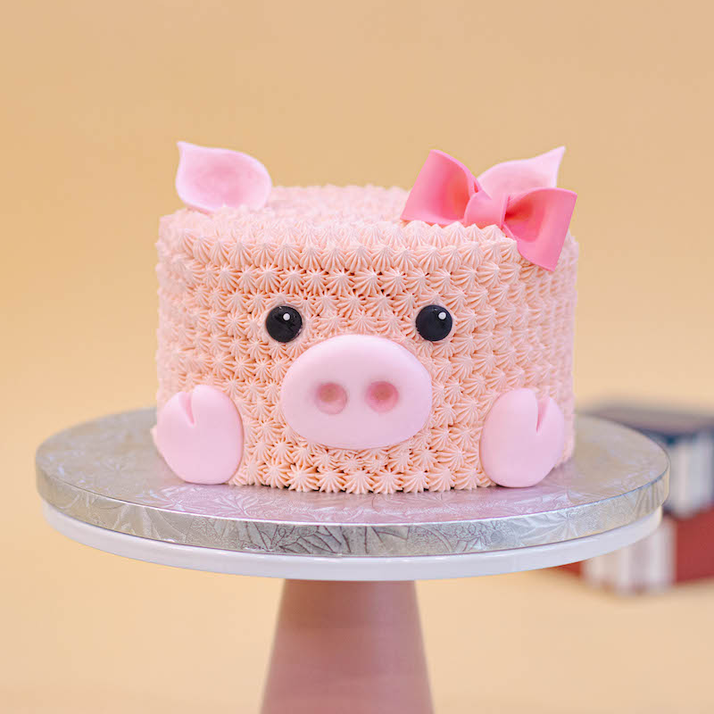 Dainty 3D Cute Pig Cake in Sweet Pink