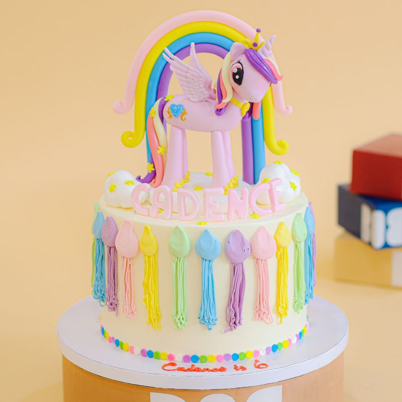 My Little Pony Birthday Cake with Rainbow Tassels