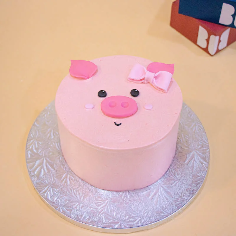 Minimalistic Cute Pig Cake 