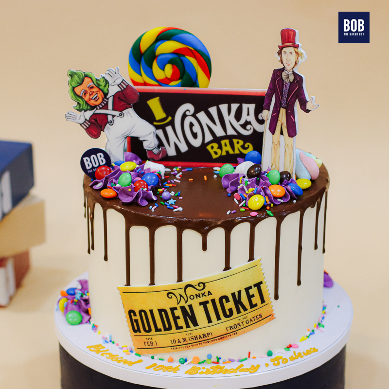 Willy Wonka Charlie and the Chocolate Factory Inspired Cake