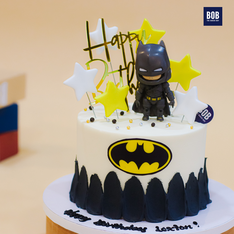 Batman Inspired Birthday Cake with Stars