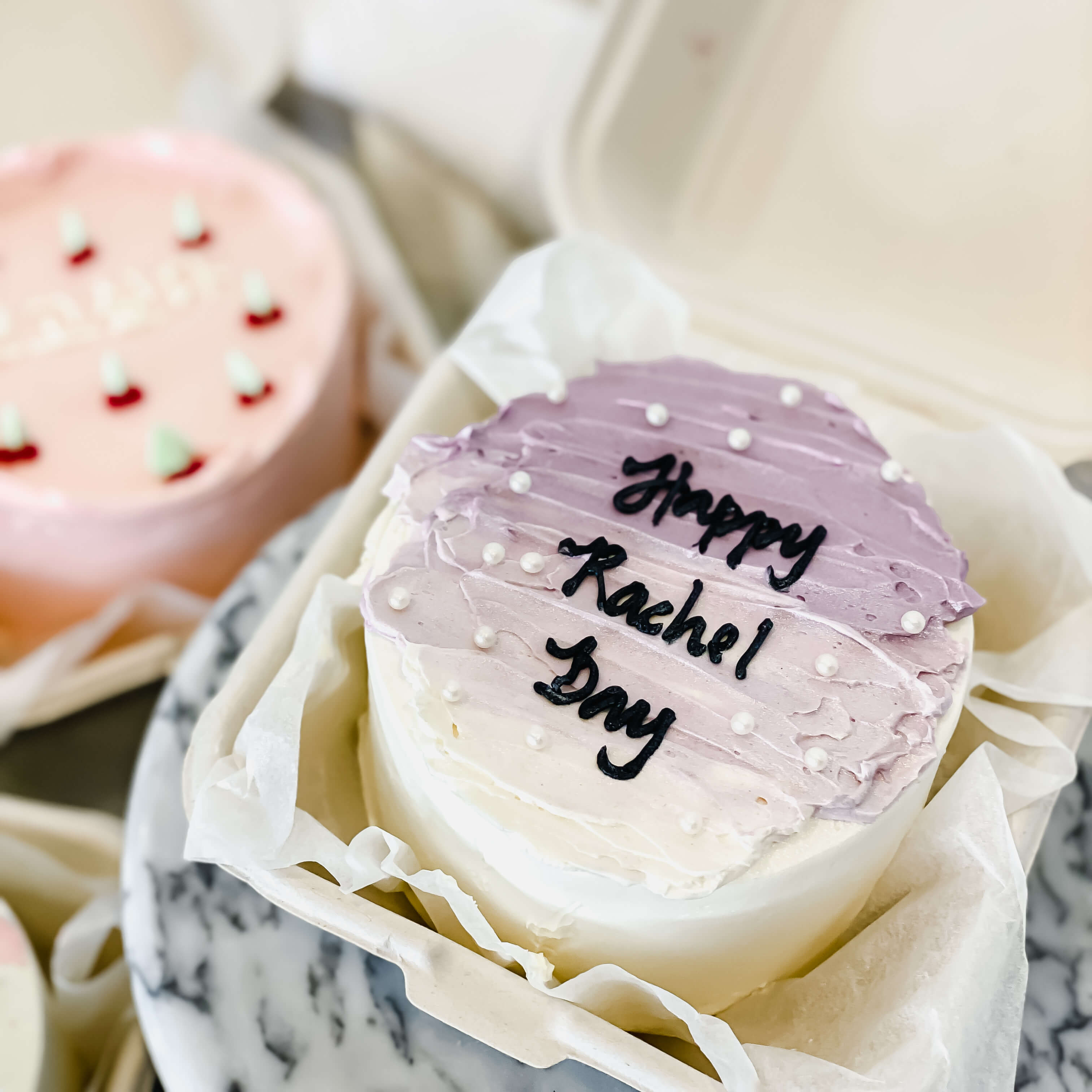 Purple Gradient Kstyle Bento Cake