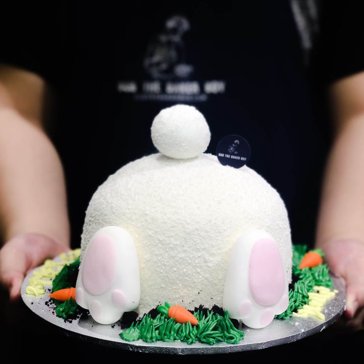 3D Cute Bunny Butt Cake with Grass