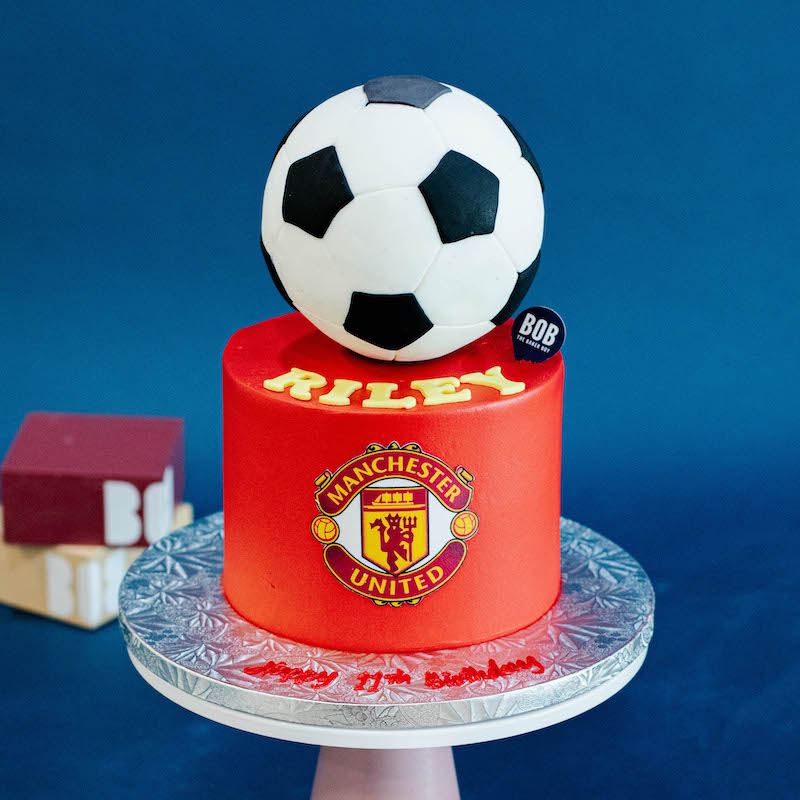 Soccer Cake with Soccer Ball and Logo