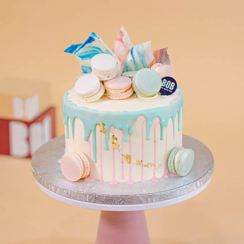 Pastel Macarons Overload - Gender Reveal Cake
