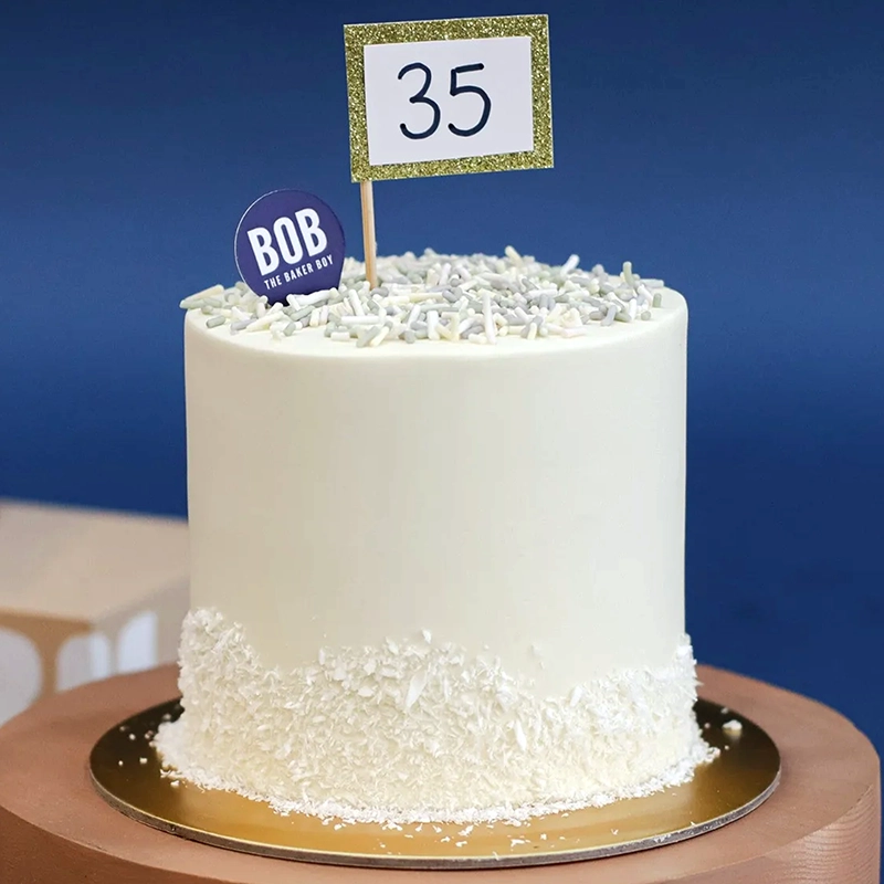 Funfetti Mini Cake with Number Flag