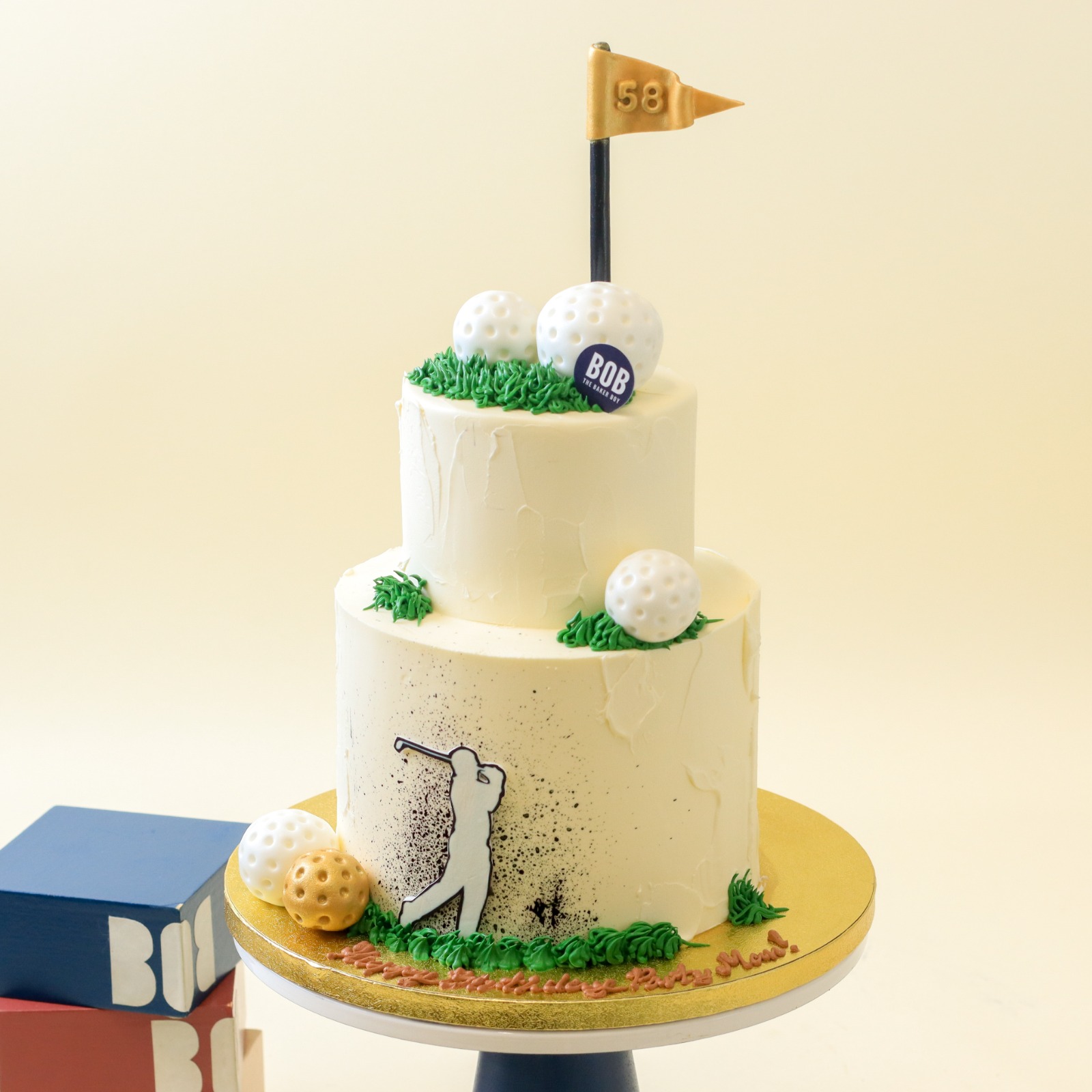 Golf Ball on the Green Birthday Cake