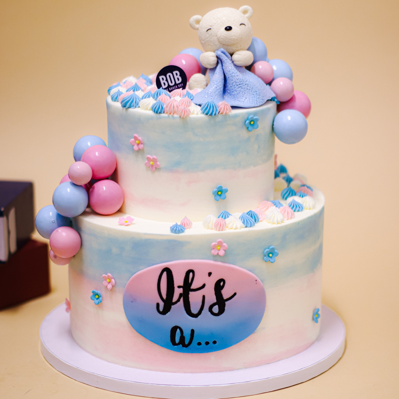 Dreamy Baby Bear Gender Reveal Cake