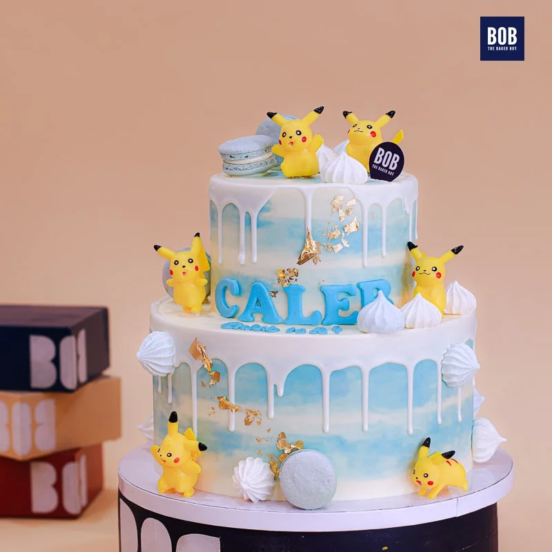 Pikachu Themed Cake in Blue