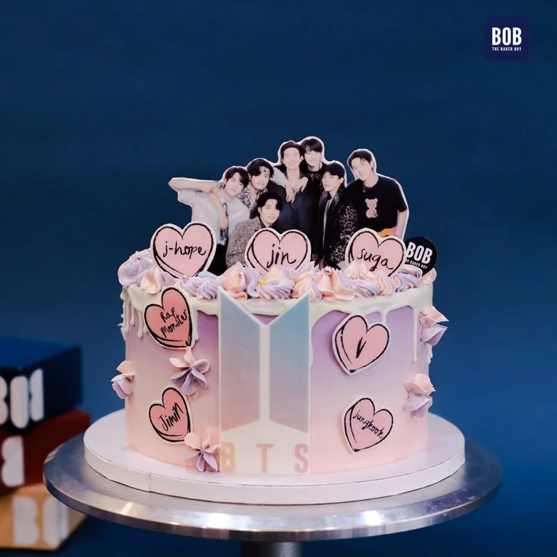 BTS birthday cake, Food & Drinks, Homemade Bakes on Carousell
