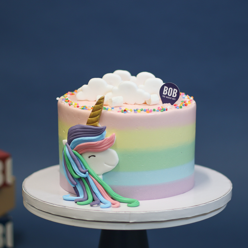 Elegant Magical 2D Unicorn Cake 