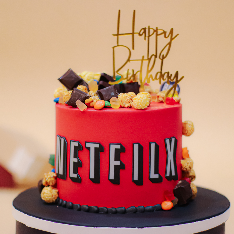Netflix and Chill Popcorn Cake