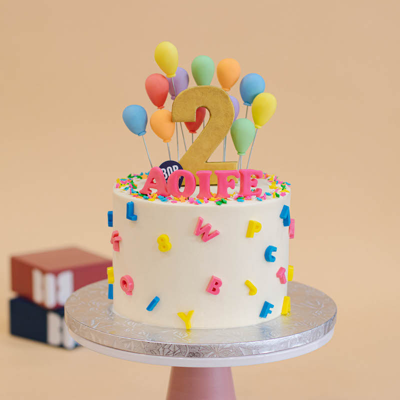 ABC Alphabet Cake in Pastel Rainbow