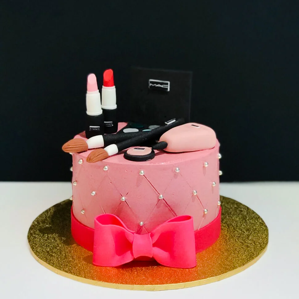 Send cake for girls with makeup articles on top online by GiftJaipur in  Rajasthan