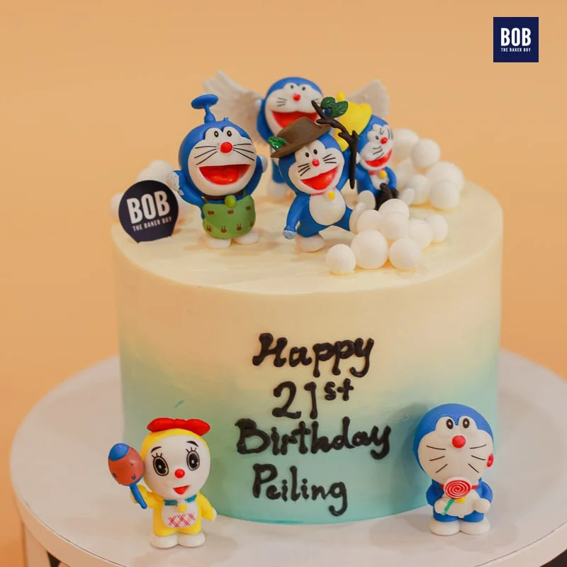 Doraemon Cake in Blue