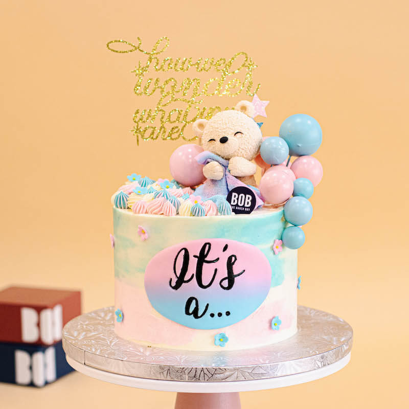 Dreamy Baby Bear Gender Reveal Cake