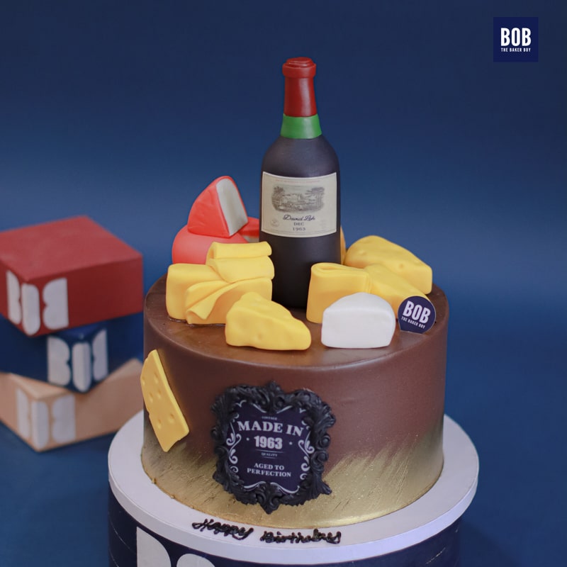 Red Wine and Cheese Foodie Cake