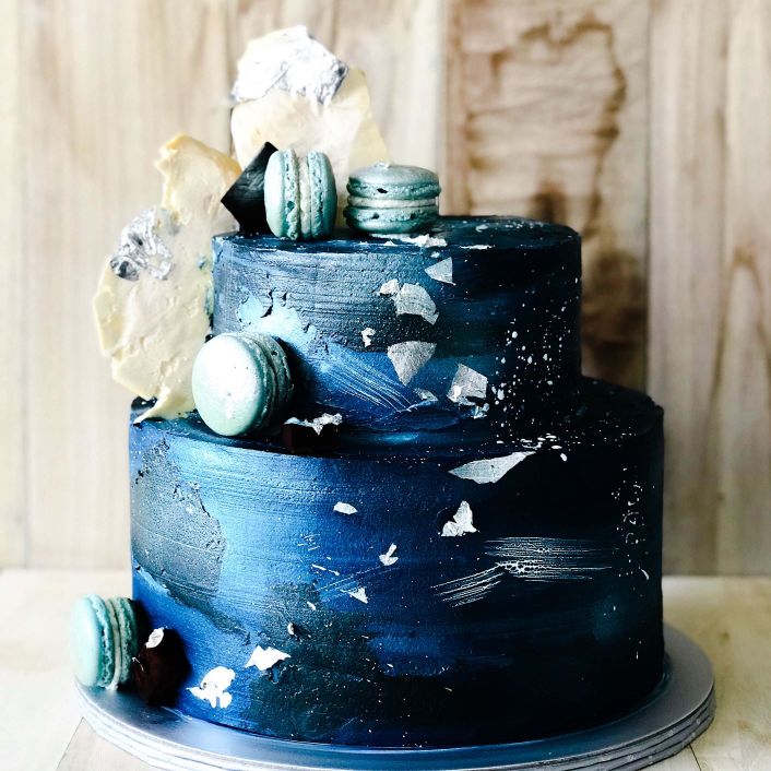 Royal Blue Galaxy Cake With Shimmer - Bob The Baker Boy