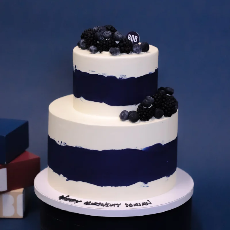 Berries Cake with Royal Blue Accents