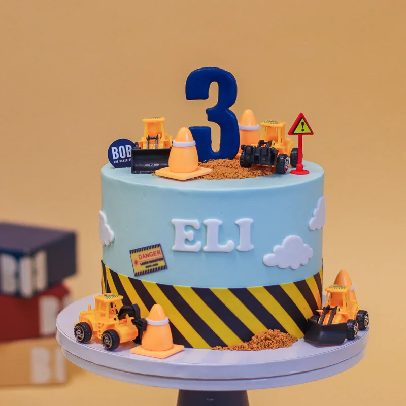 Construction Excavator Birthday Cake