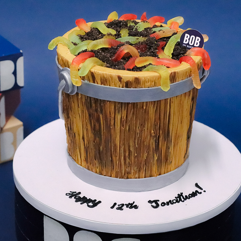 Snakes and Worms Barrel Cake