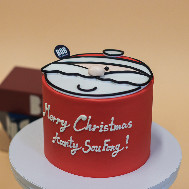 Santa’s Face Merry Christmas Cake