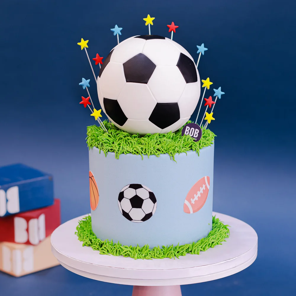 Large Soccer Ball Cake with Stars 