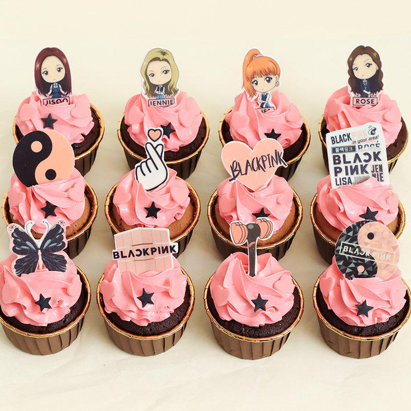 Kpop Black Pink Cupcakes (dozen)