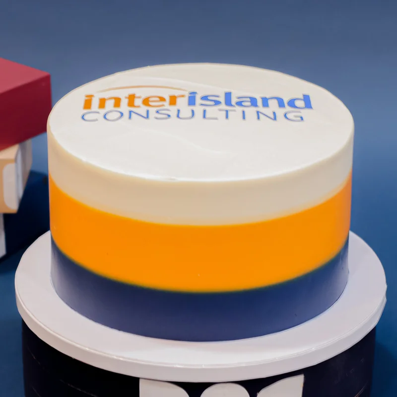 Tri-Color Company Logo Cake