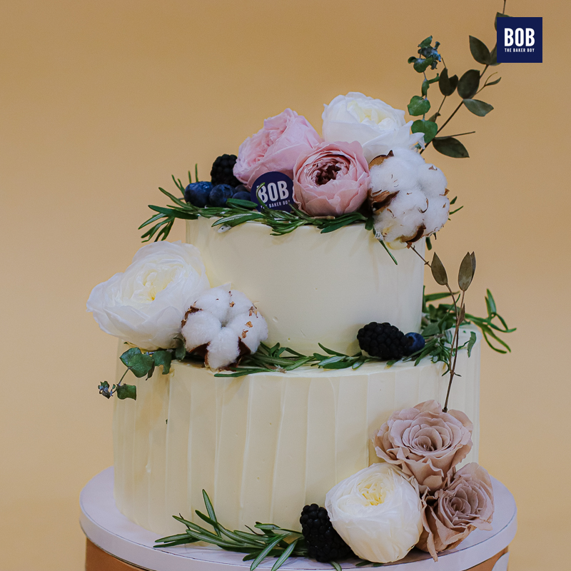 Dusty Preserved Flora Cake with Rosemary and Cotton