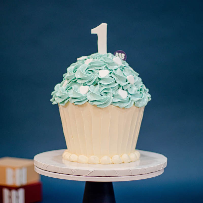 Giant 3D Cupcake in Blue with Number