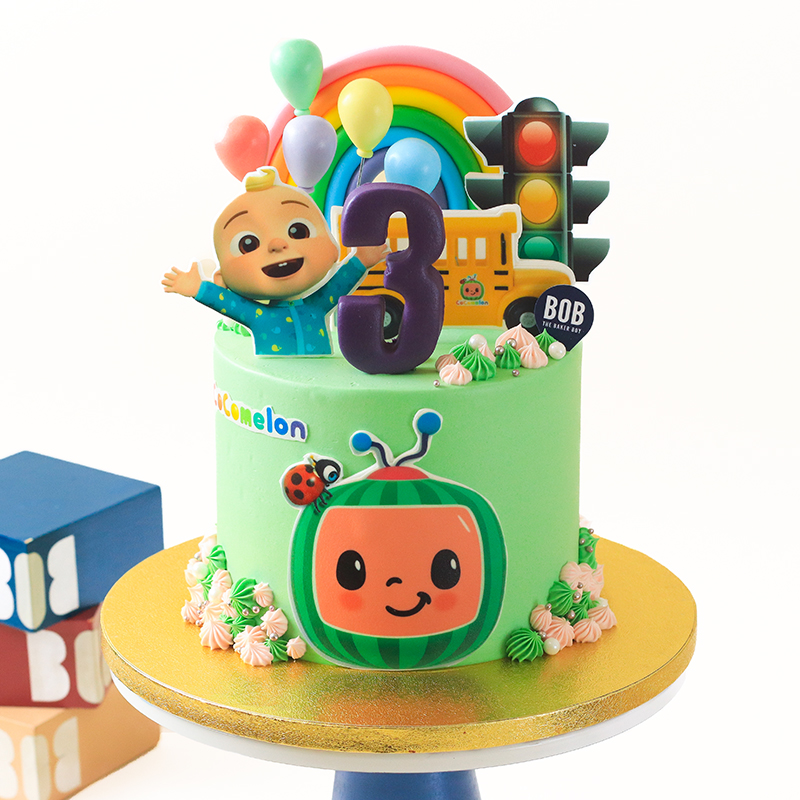 Cocomelon-Themed Birthday Cake for Kids