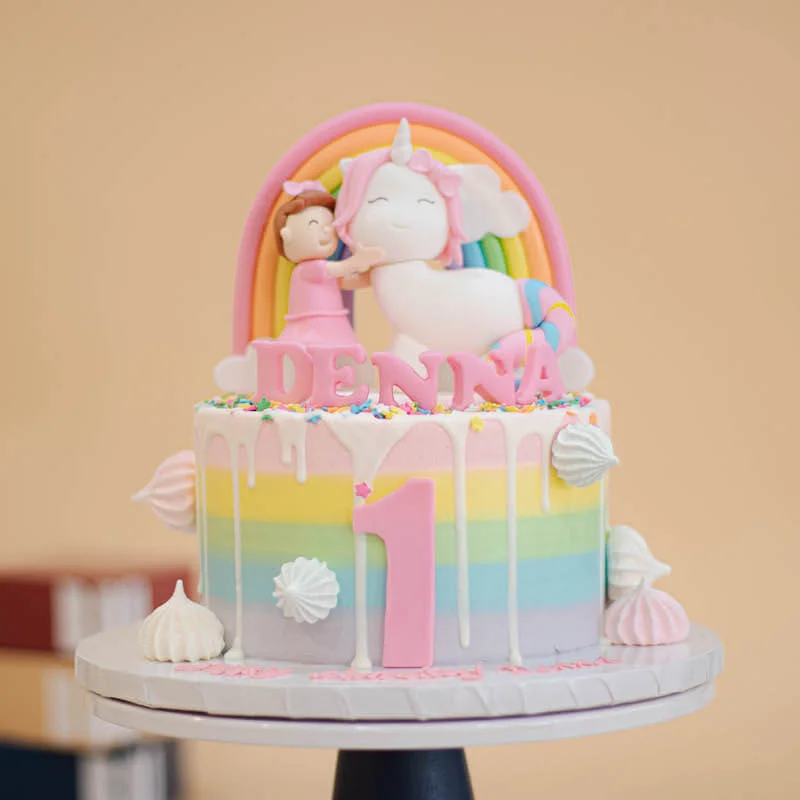 Rainbow Unicorn Cake Tutorial - YouTube