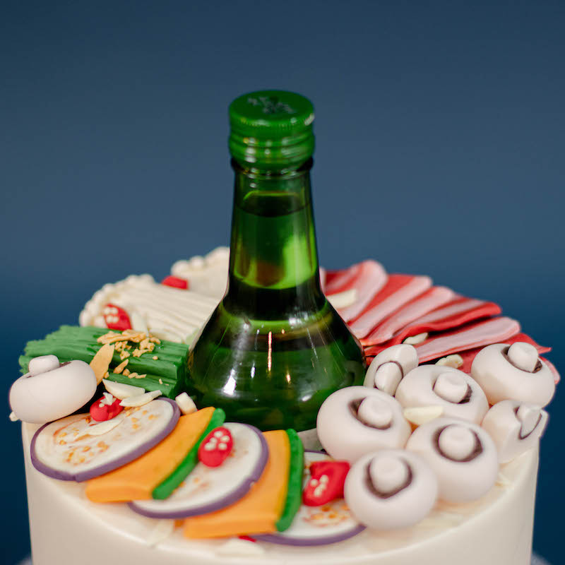 Korean BBQ and Soju Bottle Cake