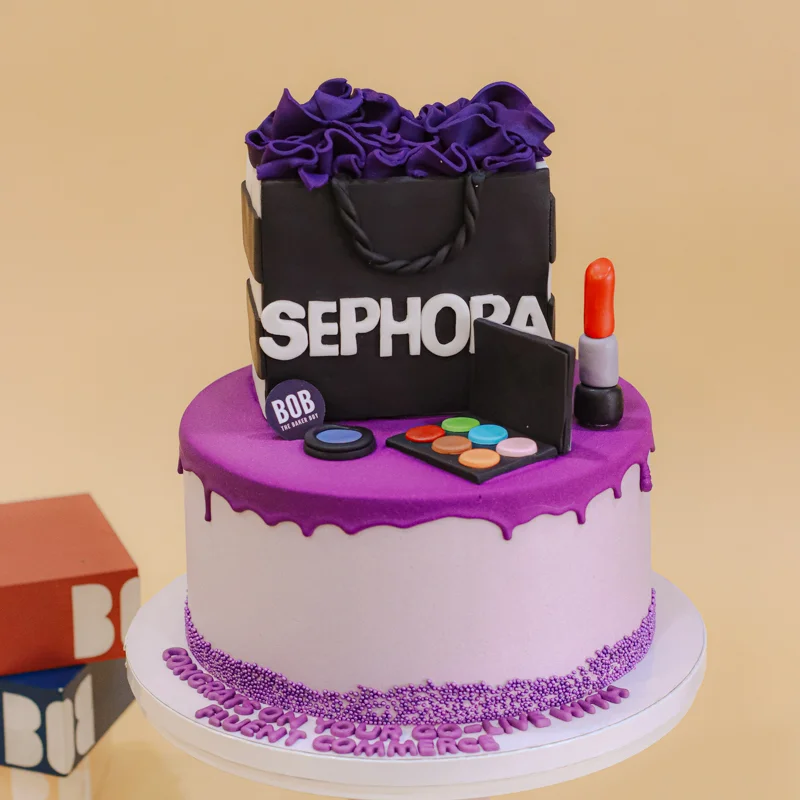 Cosmetics Make Up Set Cake in Purple