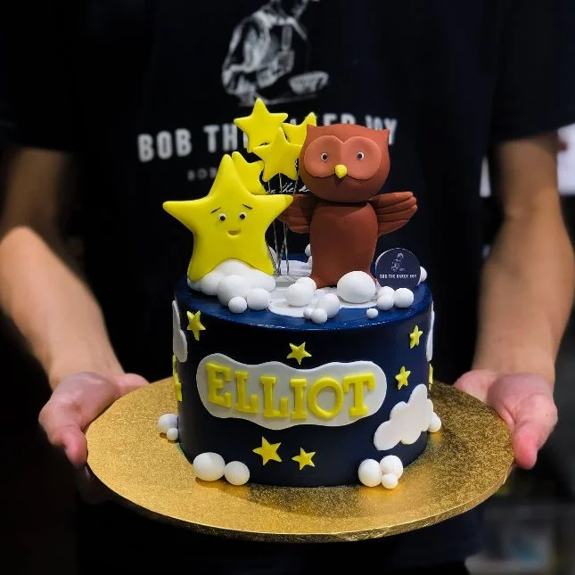 Starry Starry Night Cake with Owl