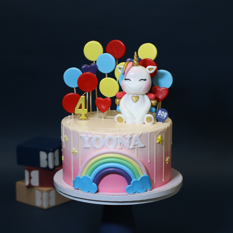 Unicorn with Rainbow Lollies Cake