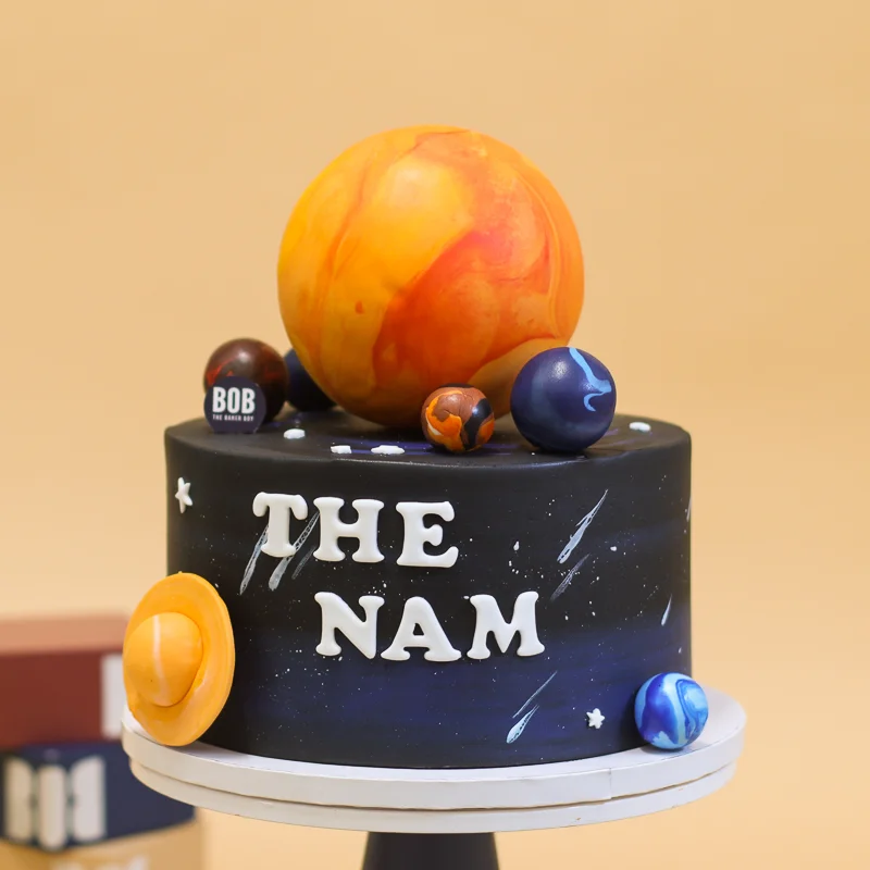 Solar System Cake with Planets and Stars