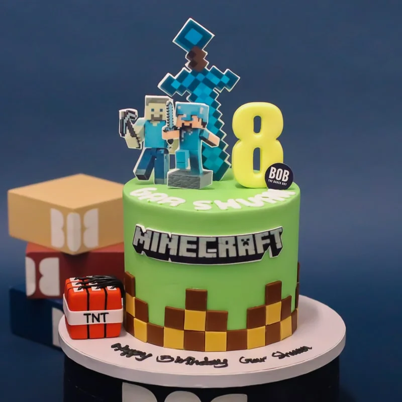 50 Birthday Cake Ideas to Mark Another Year of Joy : Minecraft Cake