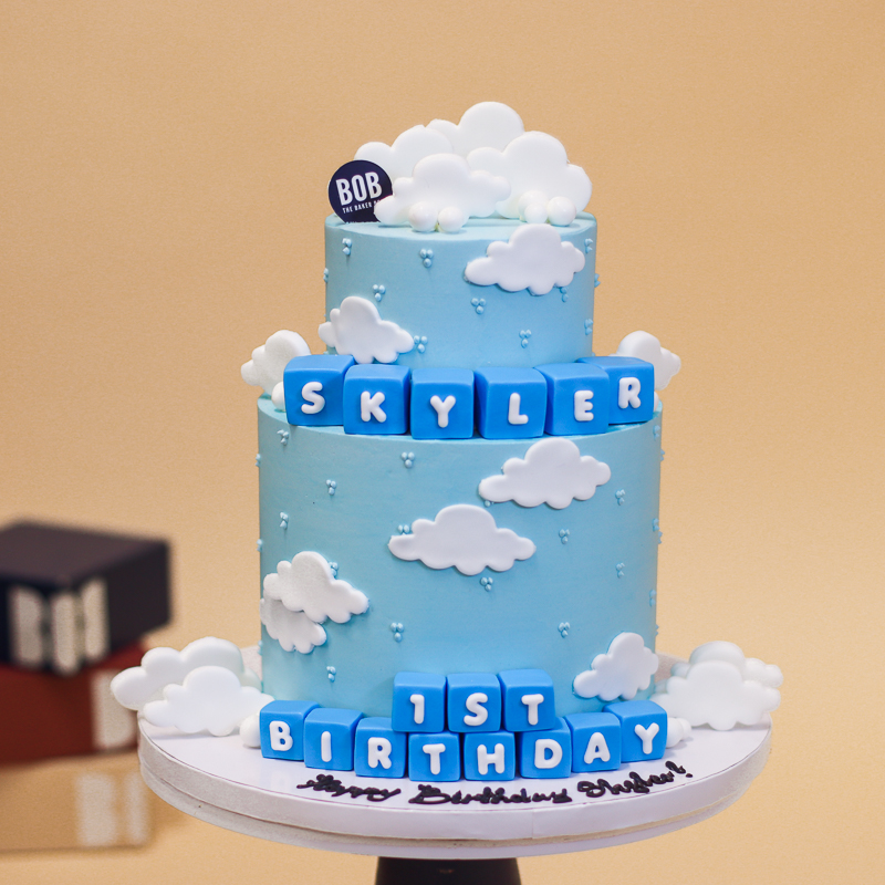 Baby Shower Cake in Baby Blue