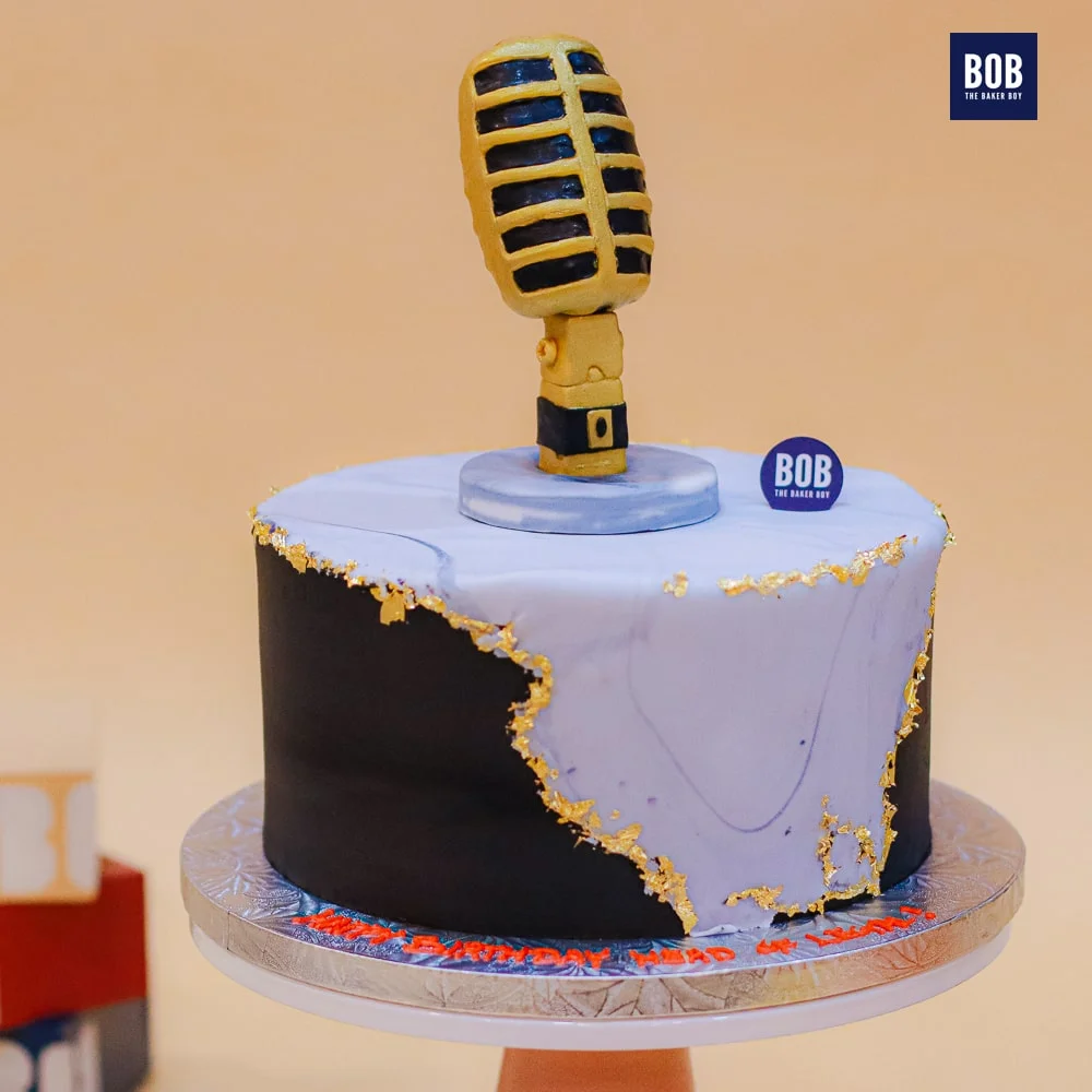 Music and Singing Themed Cake with Mic
